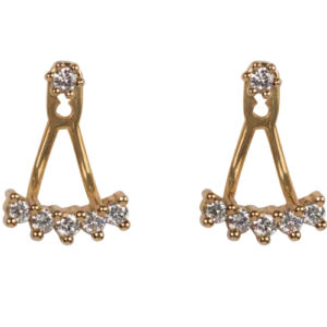 earrings in 750 yellow gold set with 12 diamonds