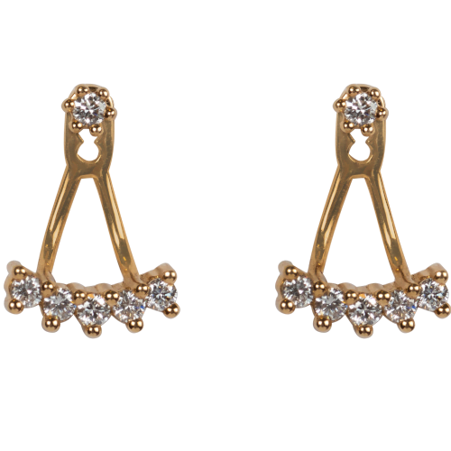 earrings in 750 yellow gold set with 12 diamonds