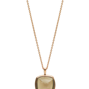 necklace in rose gold 750 set with 1 smokey quartz